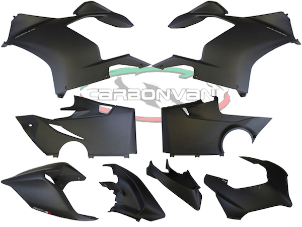 Carbonvani - Ducati Panigale V4 R / 2020+ V4 / S Carbon Fiber Full Fairing Kit - NO Winglets, NO DECALS - ROAD VERSION (8 pieces) Carbonvani - Ducati Panigale V4 R / 2020+ V4 / S Carbon Fiber Full Fairing Kit - NO Winglets, NO DECALS - ROAD VERSION (8 pieces)